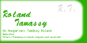 roland tamassy business card